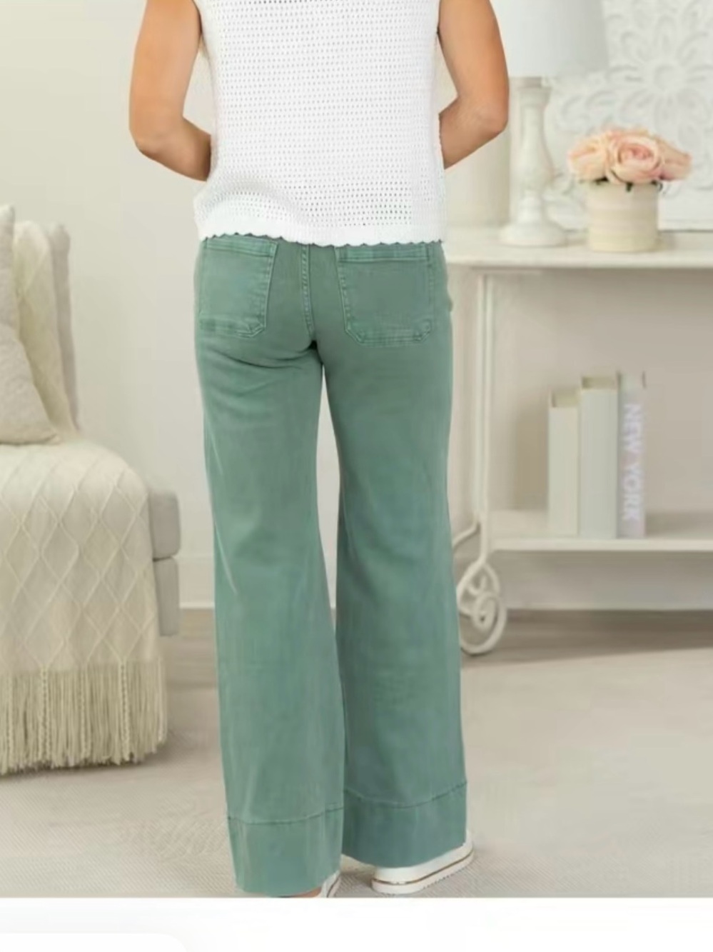 Zenana Outfitters Wide-Leg Jeans in Beige - Picture 2 of 4